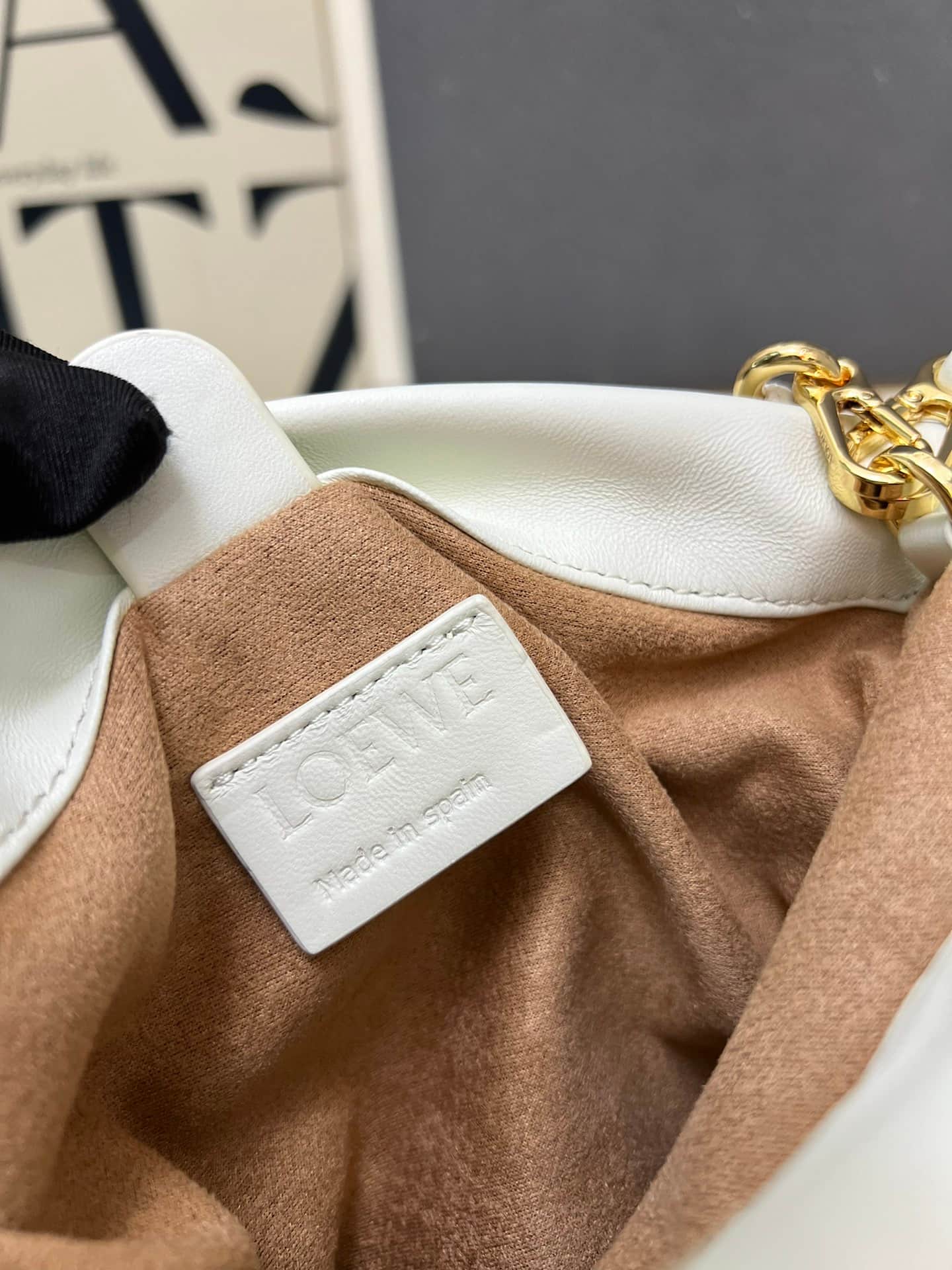 Loewe Mini Flamenco purse in white lambskin DG3307 High