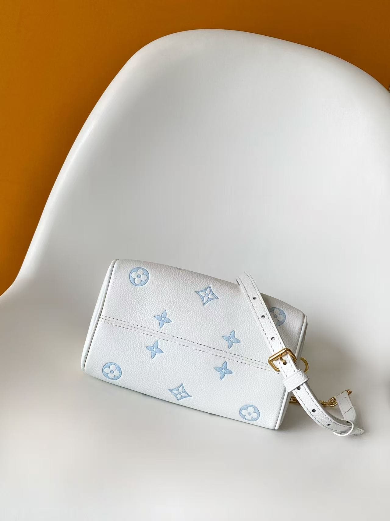 Louis Vuitton Speedy Bandoulière 20 Milky White/Blue Monogram Empreinte Leather M28314 High
