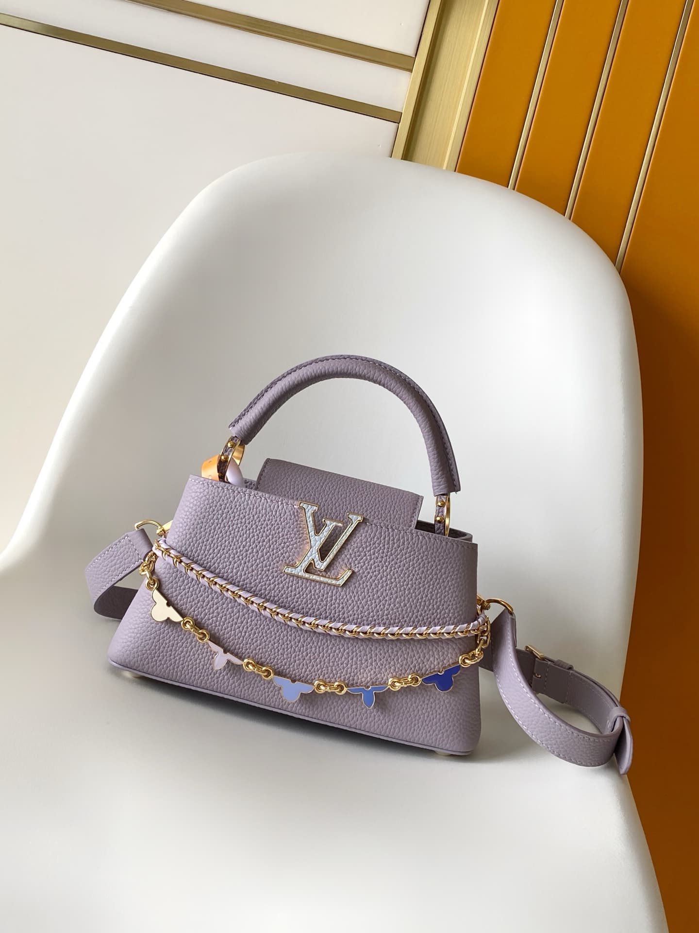 Louis Vuitton Capucines East-West Mini Iris Lilac Taurillon leather M2A379 TOP