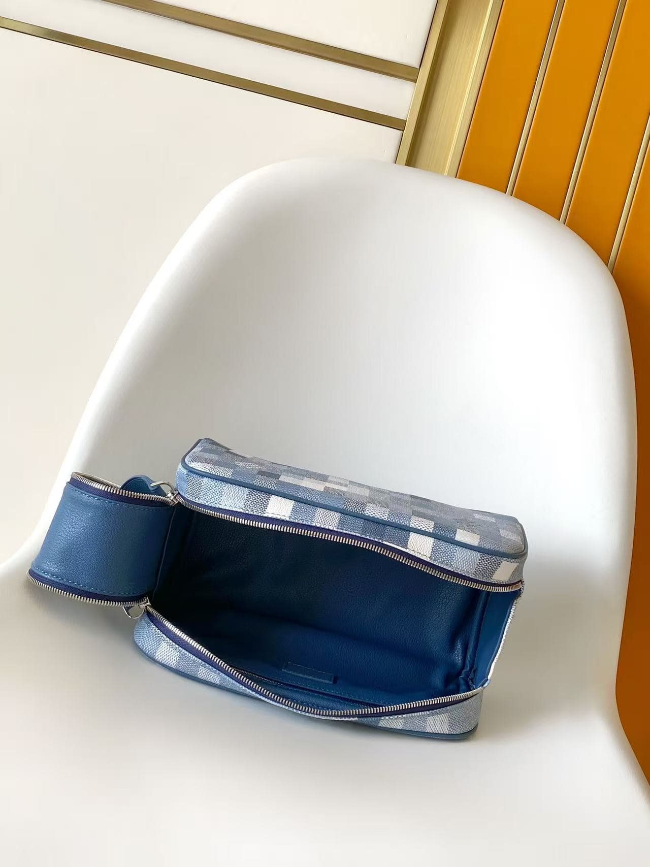 Louis Vuitton Dopp Kit Denim Blue Damoflage coated canvas M28847 High