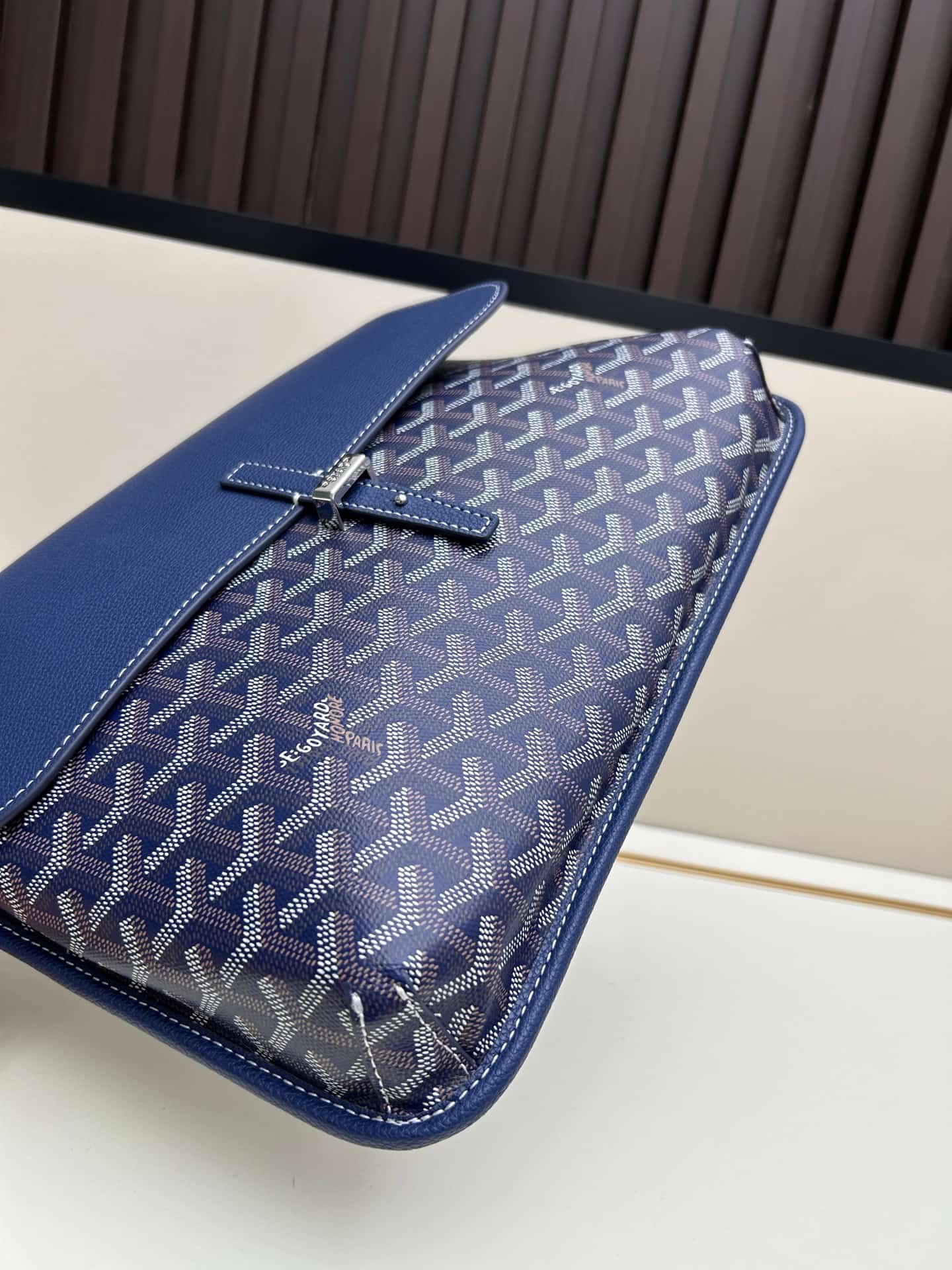 Goyard Coursier Messenger Bag Blue Mid