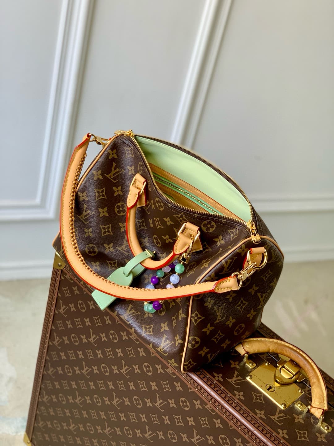 Louis Vuitton Speedy Soft 30 Lucky Coated canvas Monogram/Green M15107 High