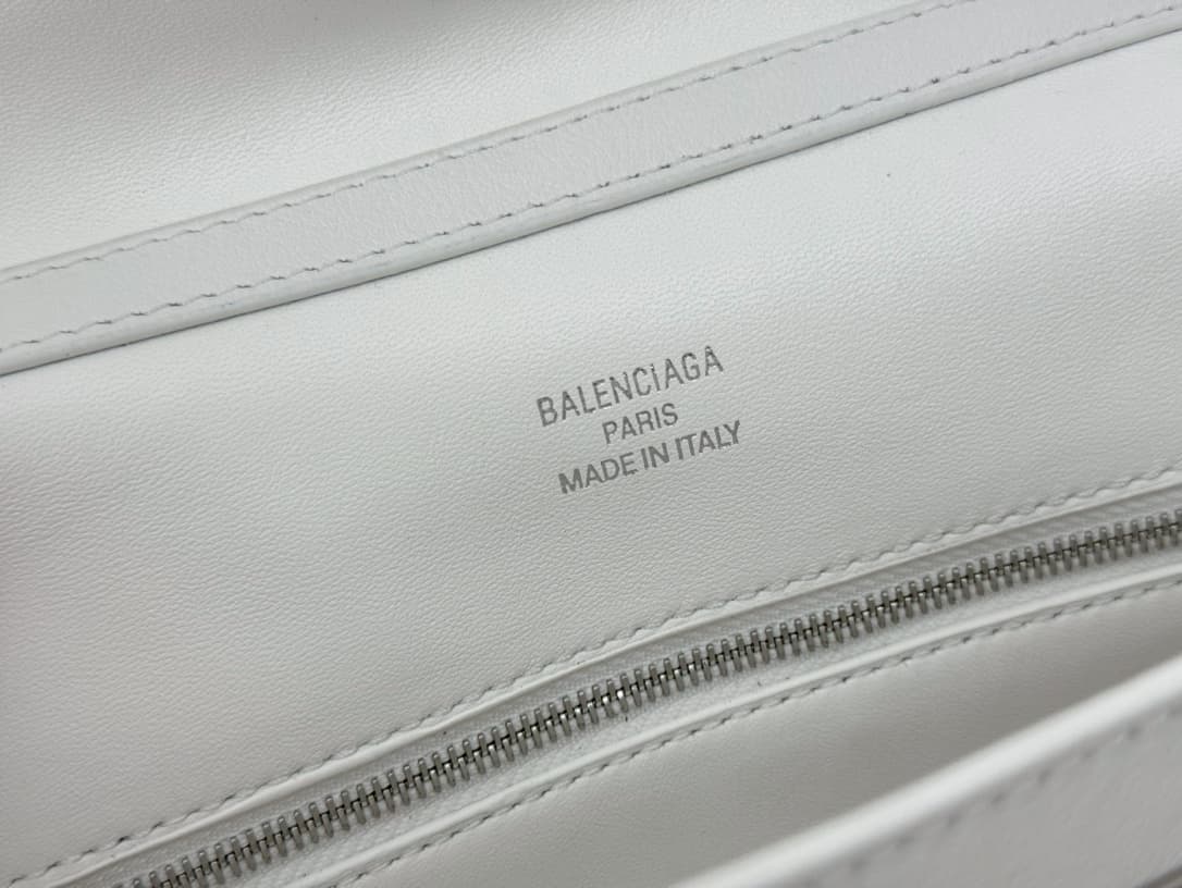 Balenciaga Rodeo Small Bag in White Leather With Silver-Tone Metal TOP
