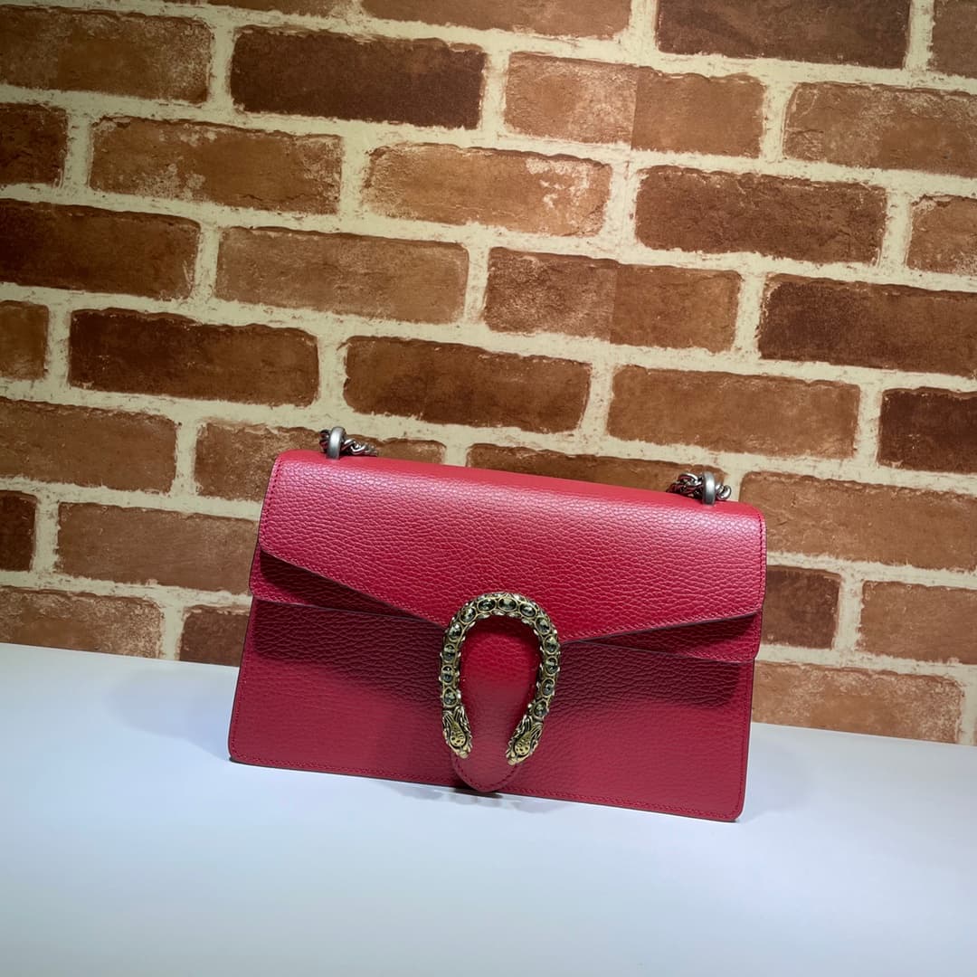 DIONYSUS GG SMALL SHOULDER BAG 400249 Leather Red High