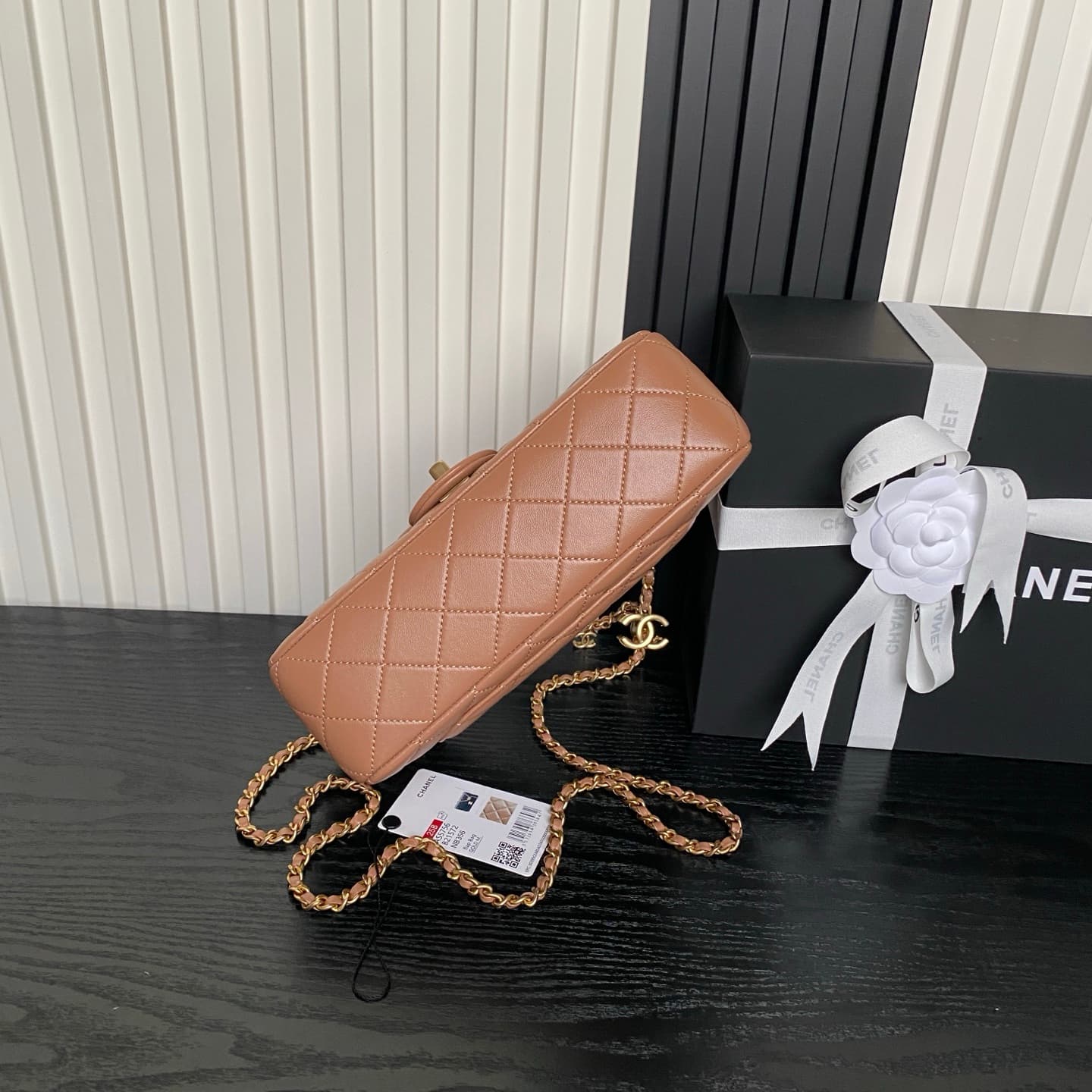 Chanel Classic Flap Bag Lambskin & Gold-Tone Metal AS5756 Tan High