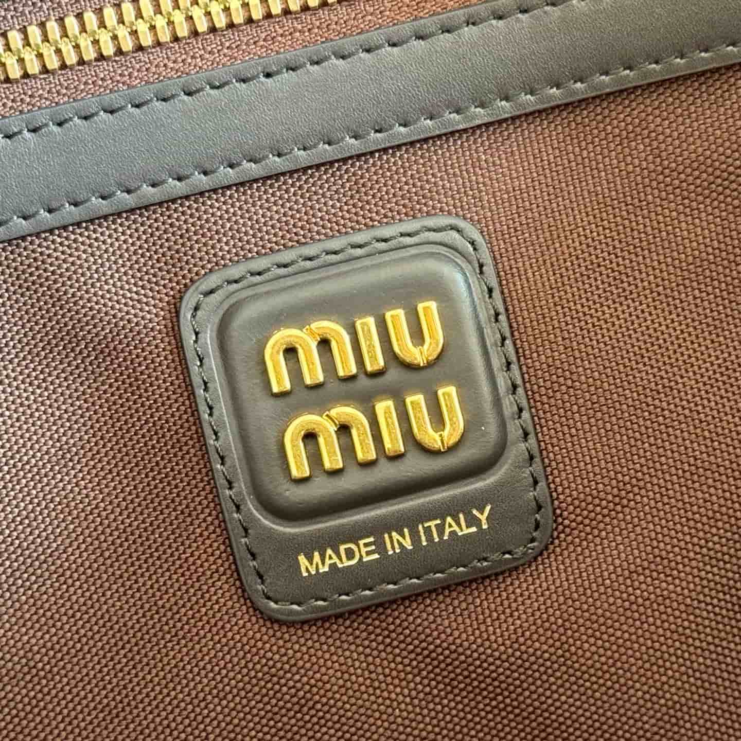 Miu Miu Suede Calfskin Beau bag Dark Brown 5BB117 TOP