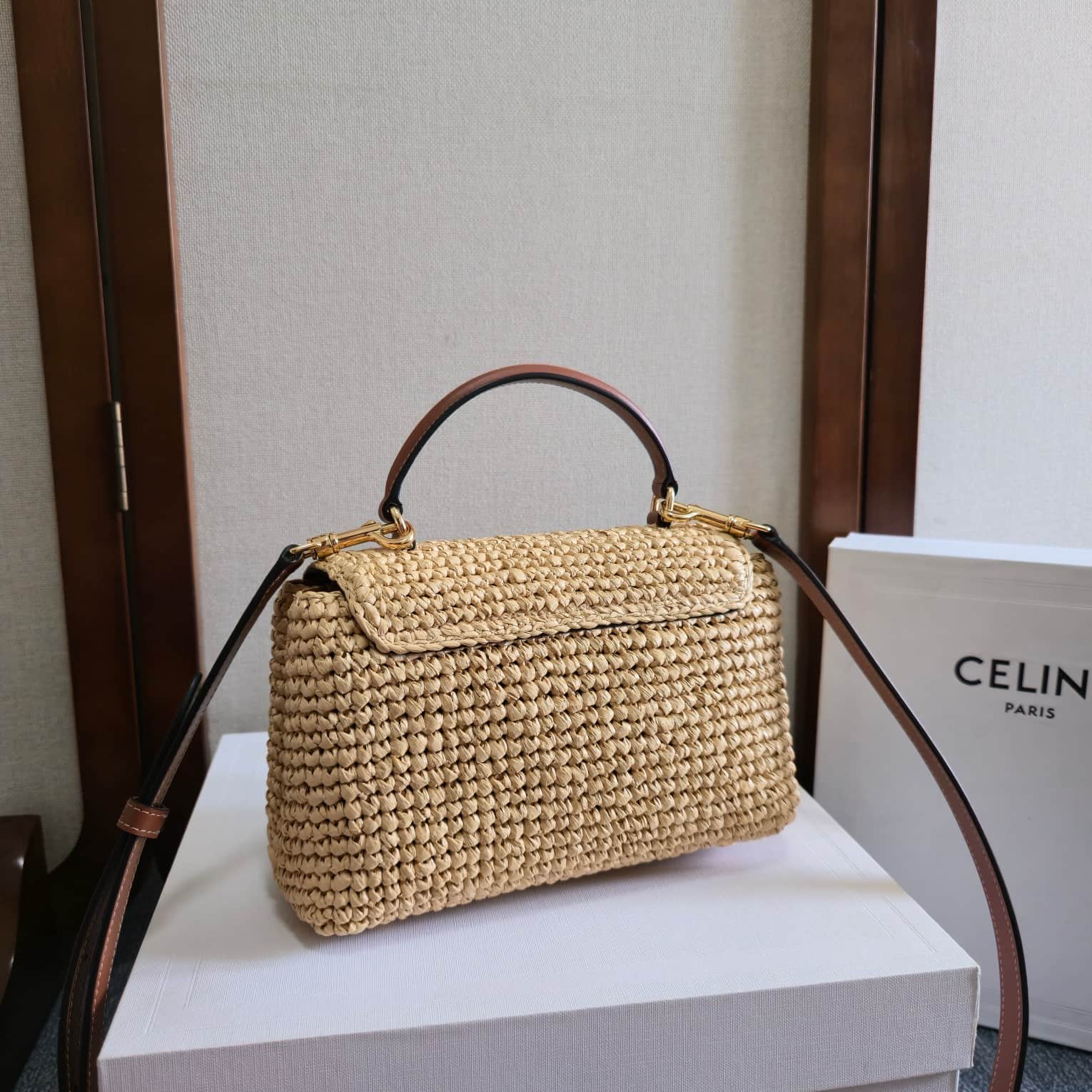 Celine Mini Teen Nino bag in Woven Raffia High