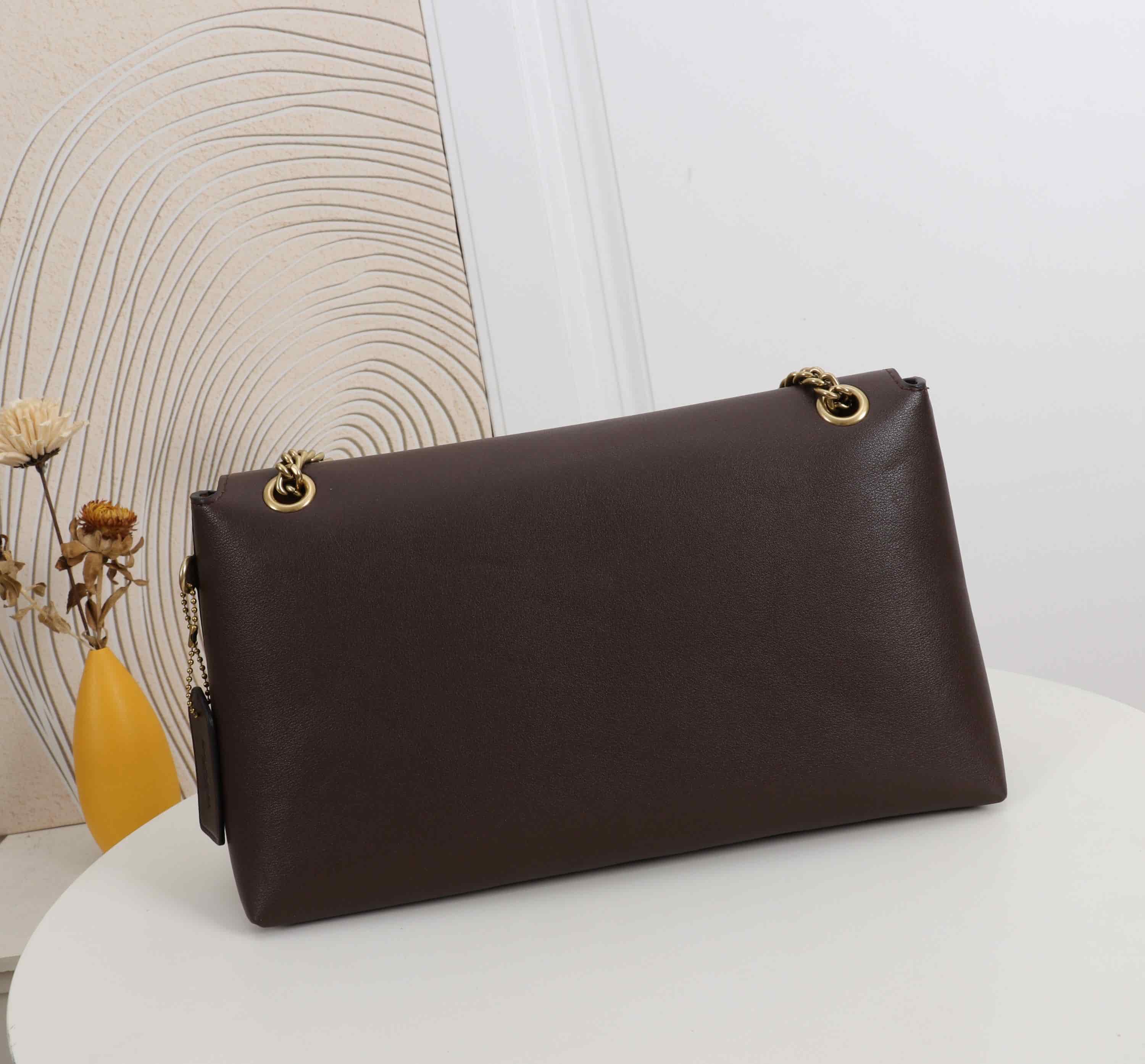 Coach Chelsea Shoulder Bag 30 With Chain in Brown Leather High