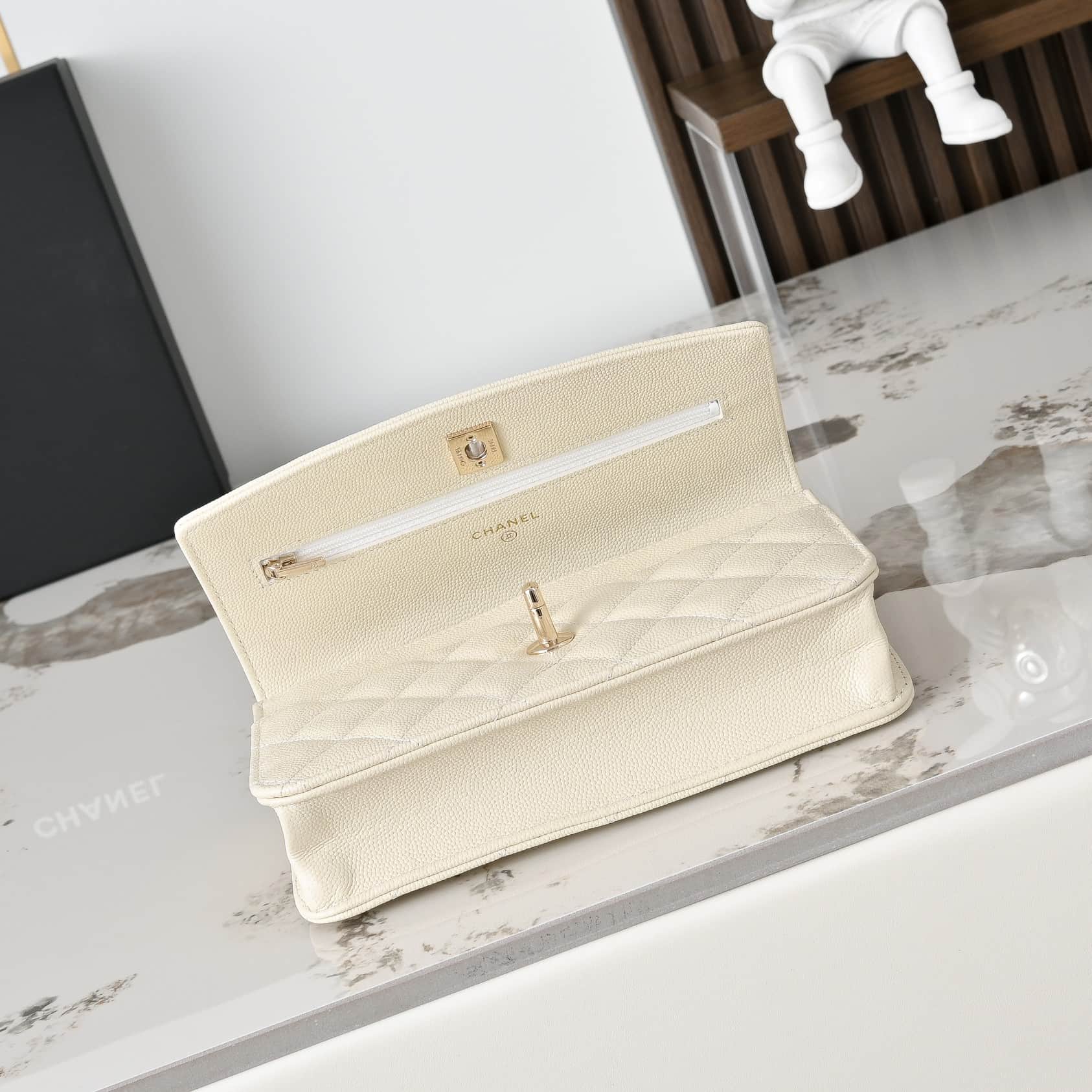 Chanel Wallet on Chain Grained Calfskin & Gold-Tone Metal Cream AP4401 A