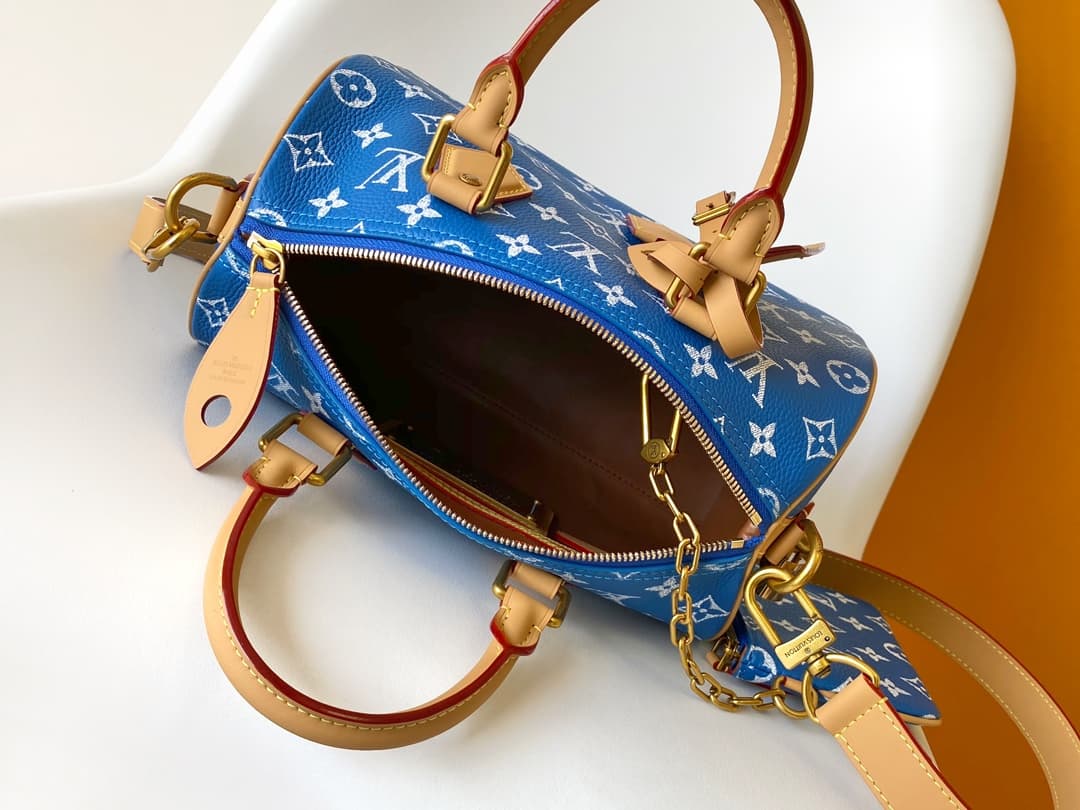 Louis Vuitton Speedy P9 Bandoulière 25 Blue Soft calfskin M24424 High
