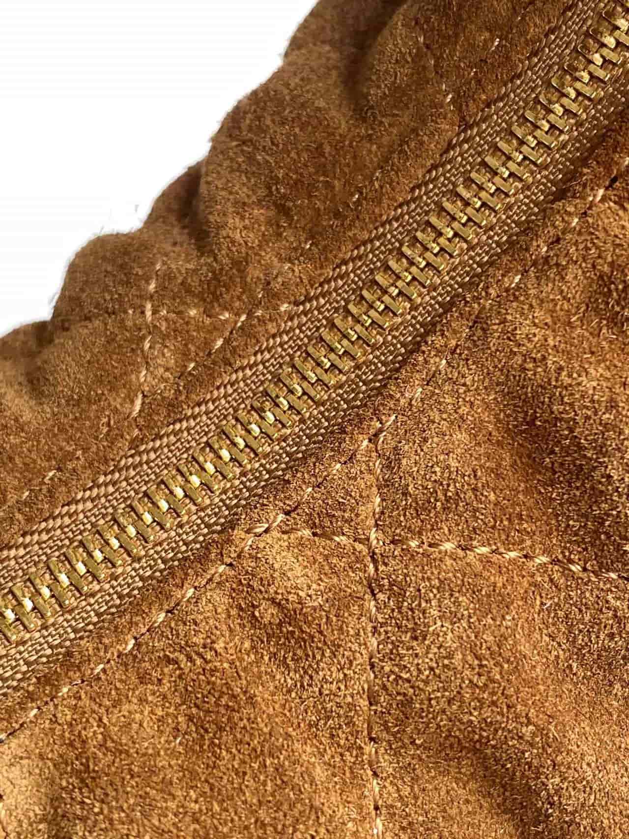 ICARINO in quilted suede CARAMEL COGNAC High