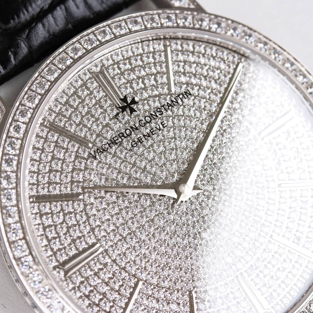 Vacheron Constantin Traditionnelle Watch with Silver  Paved Diamonds TOP