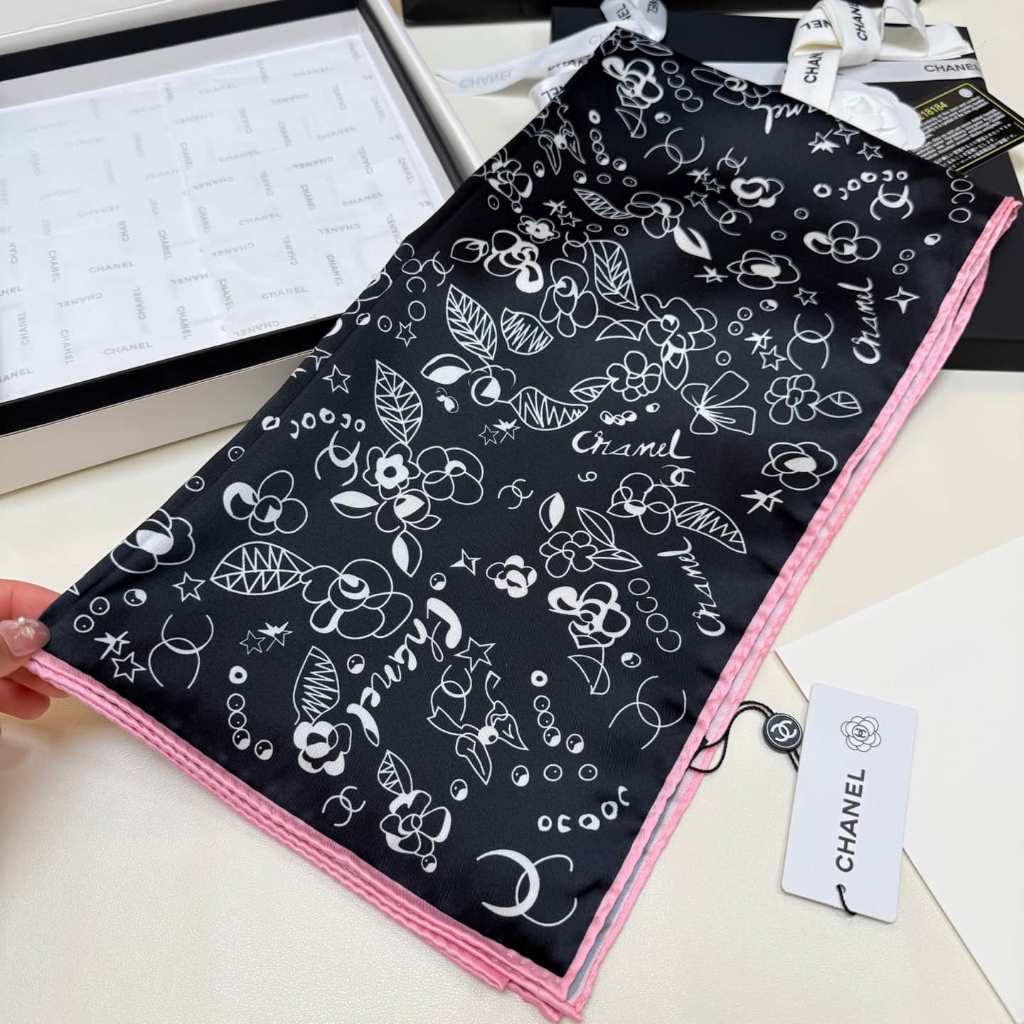 Chanel Graffiti Print scarf
