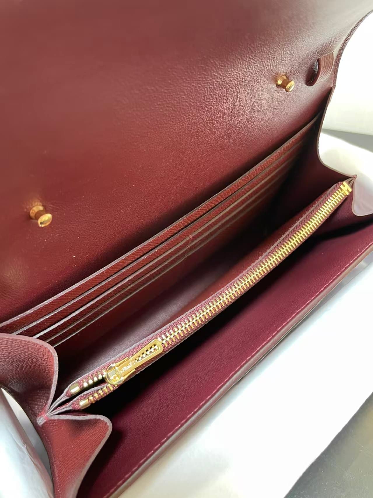 Hermes Constance Wallet To Go in Rouge H Wax High