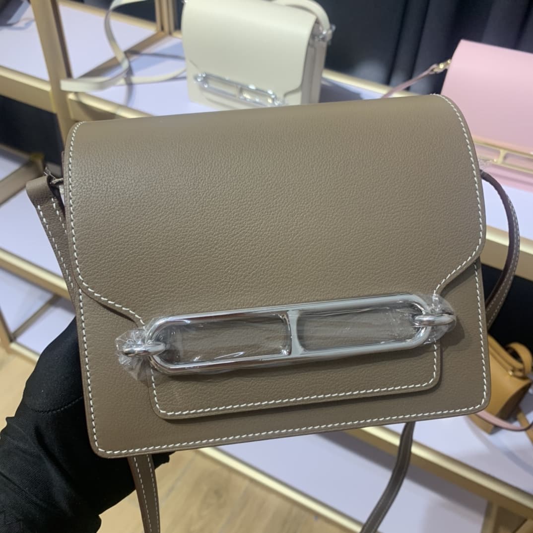 Hermes Roulis wallet in Evercolor Calfskin Etoupe WAX High
