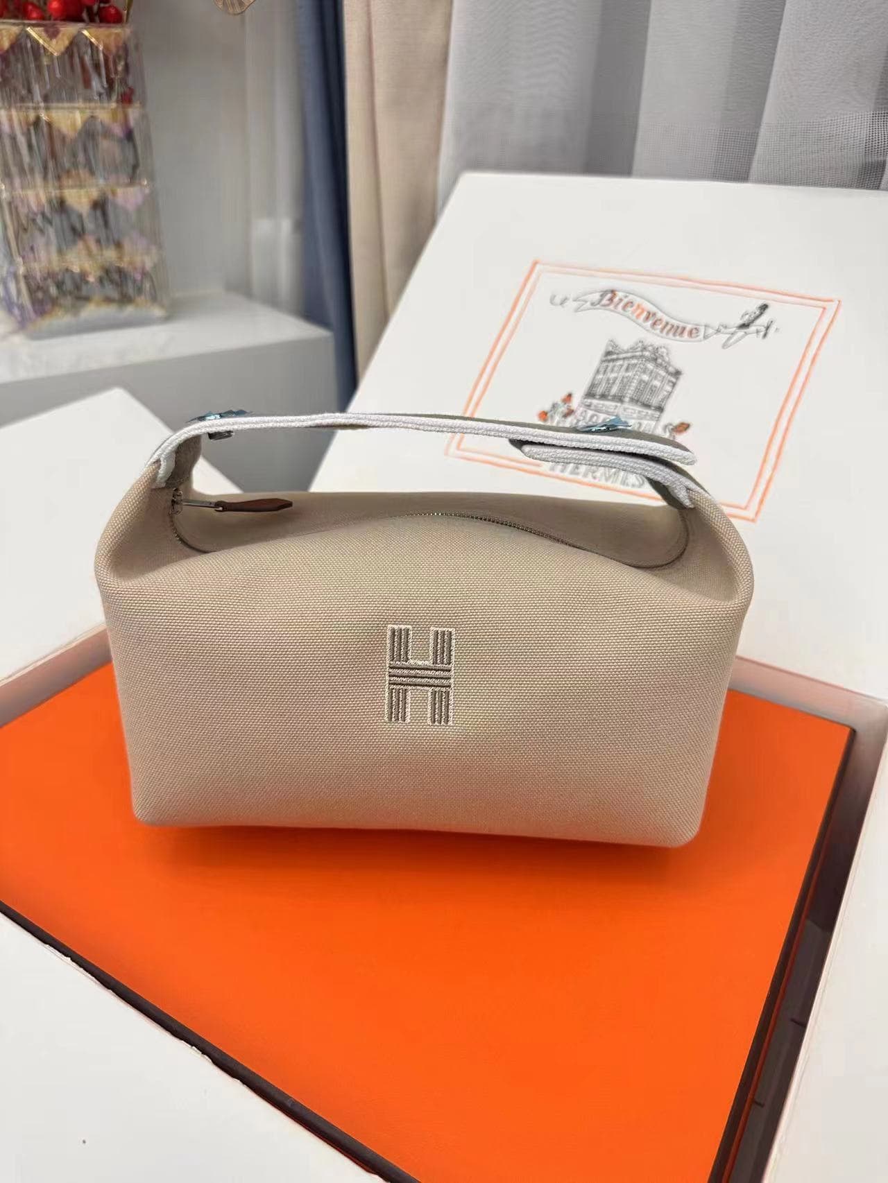 Hermes Bride-a-Brac Travel Case Small/Large Model Beige High