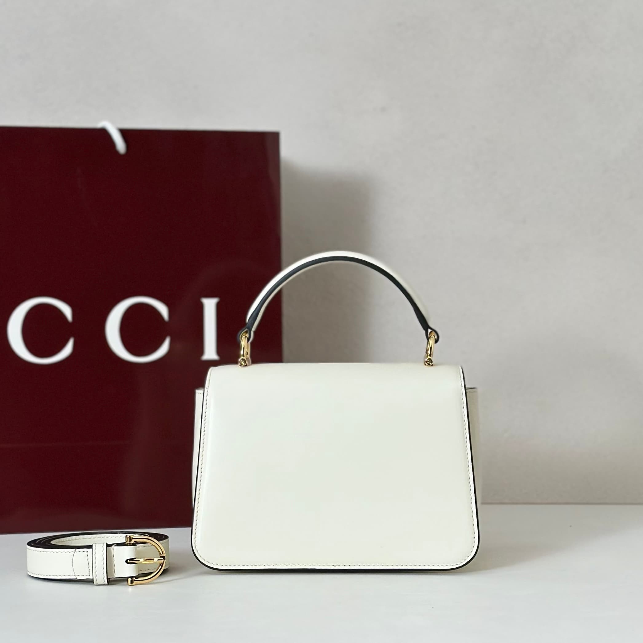 Gucci Siena small top handle bag 855536 White High