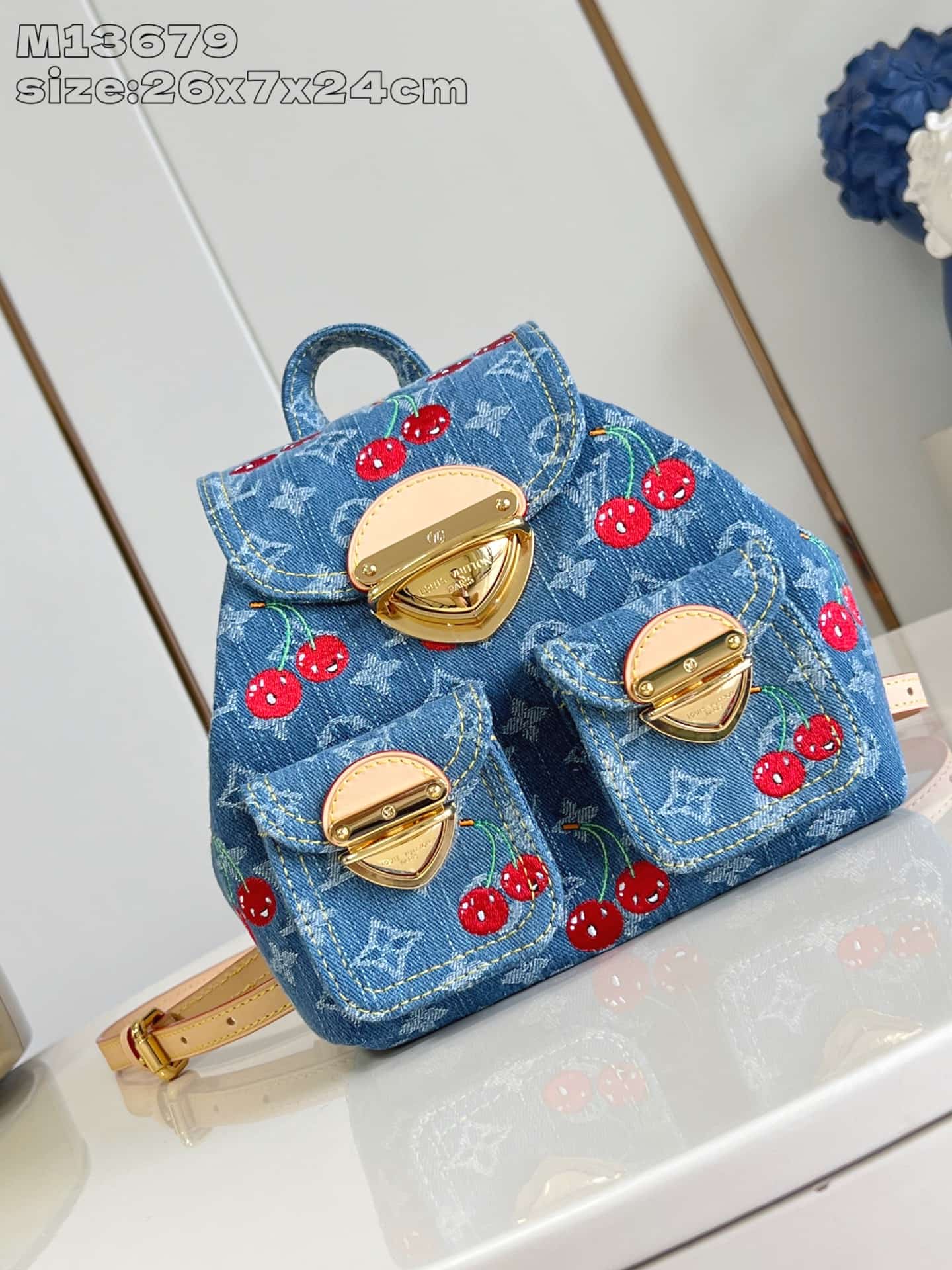 Louis Vuitton x Murakami Venice NM Monogram cherry denim M13679 High