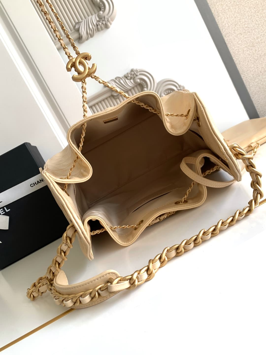 Chanel 25 Medium Hobo Medium handbag AS5311 Grained Calfskin & Gold-tone Metal Beige A