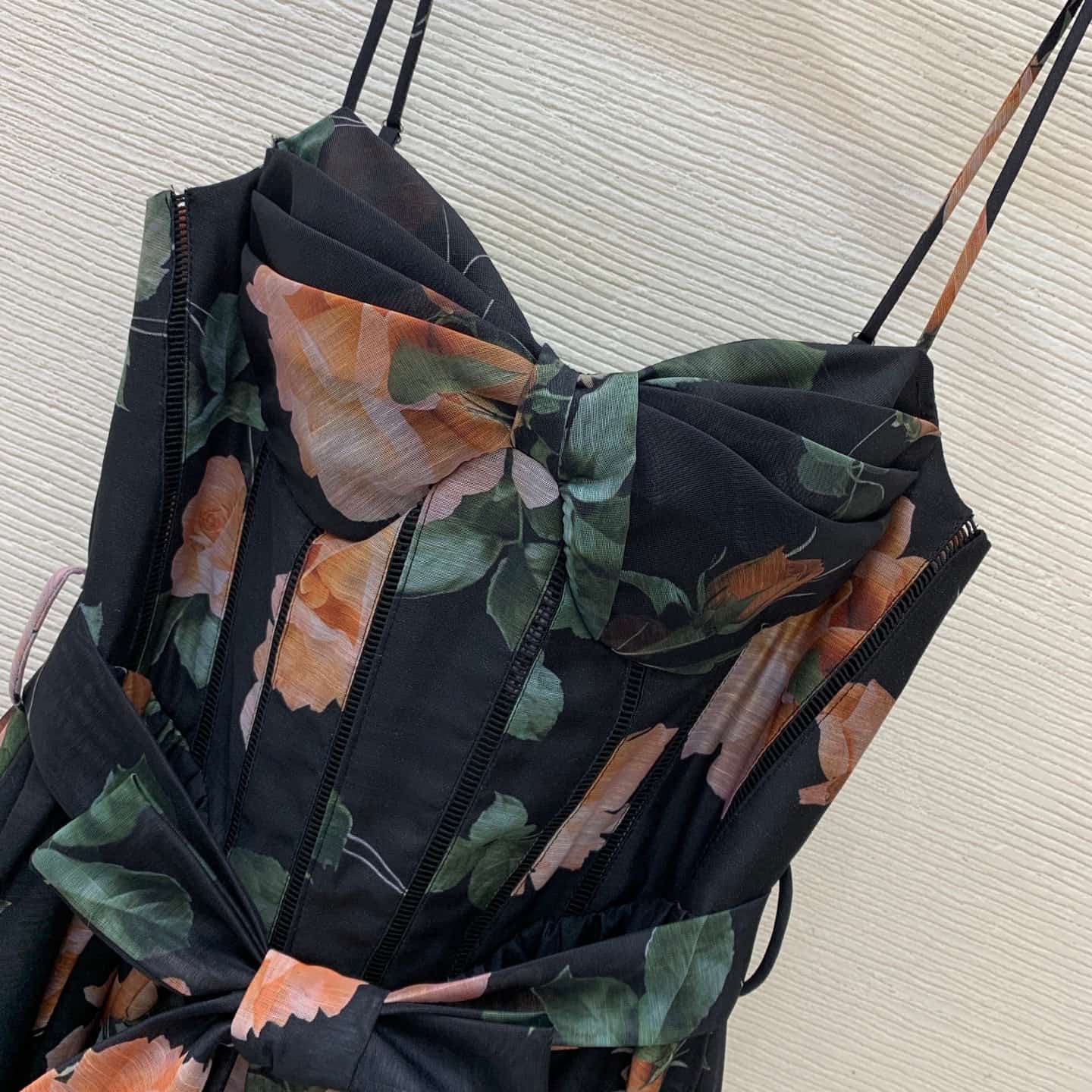 Zimmermann Luna Corset Floral Midi Dress