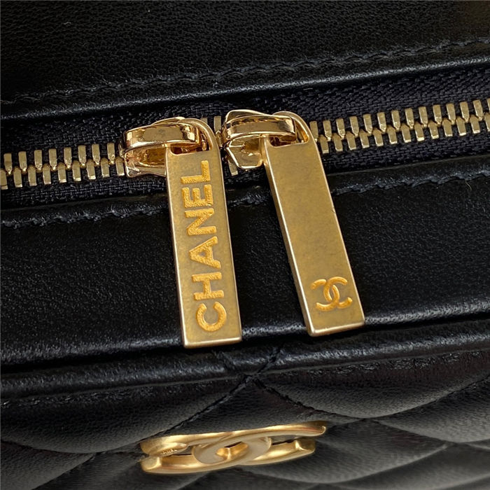 Chanel Small VANITY CASE AS3318 Lambskin & Gold-Tone Metal Black A