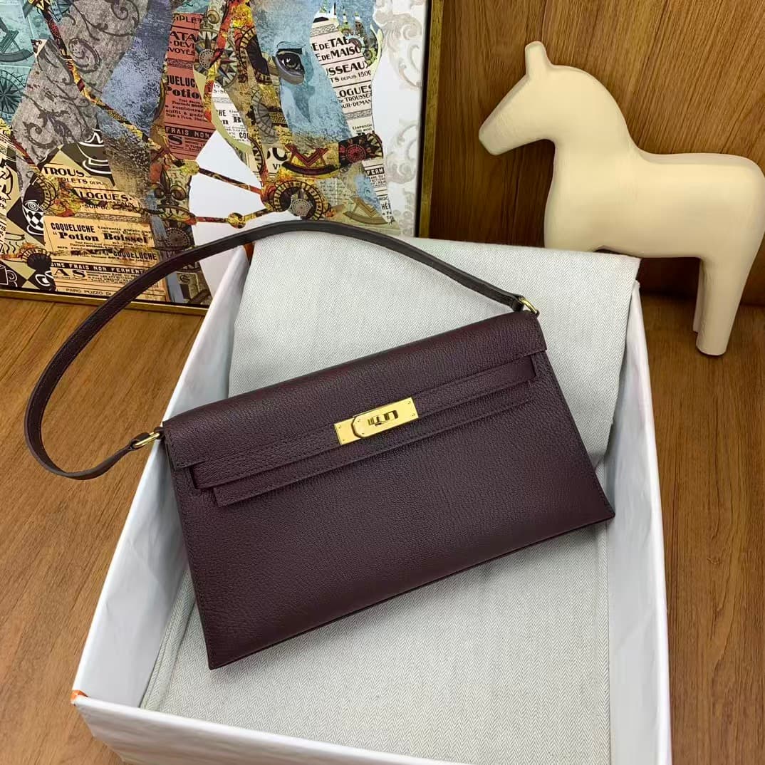 Hermes Kelly Elan 27cm Goatskin Gold-Metal WAX High