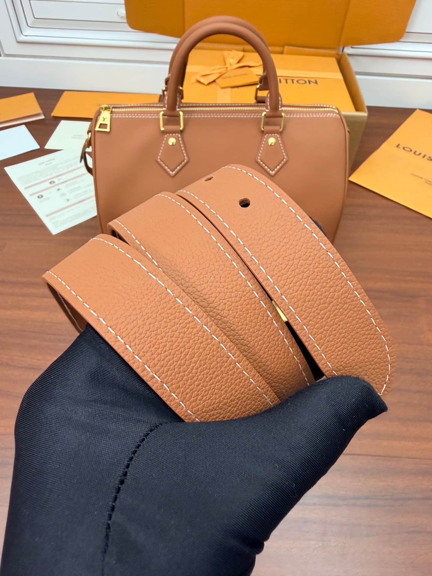 Louis Vuitton Speedy Soft 30 Low Key Cognac Grained Calf leather M24892 TOP