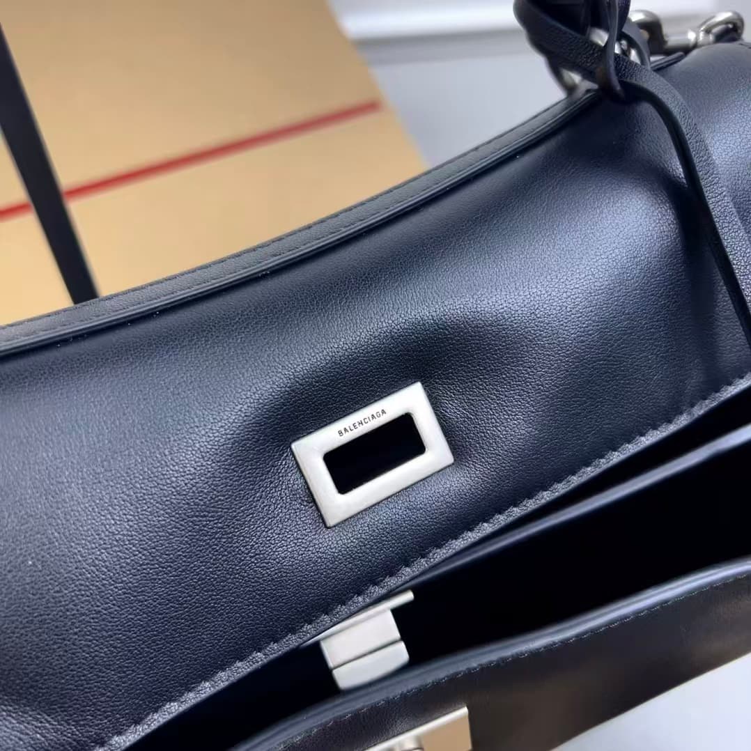 Balenciaga Rodeo Small Bag in Black Leather With Silver-Tone Metal High