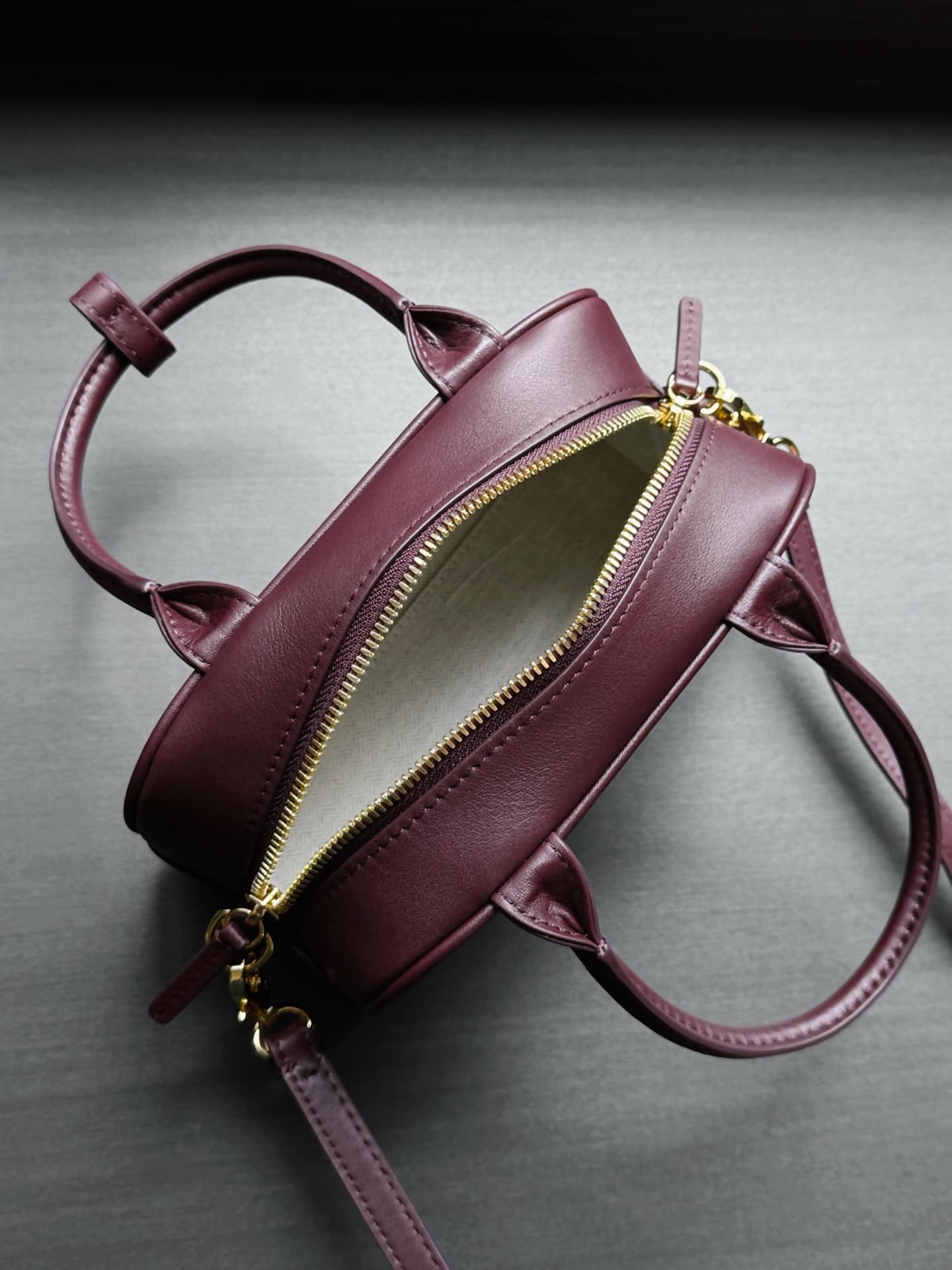 Chanel Mini Bowling Bag Calfskin & Gold-Tone Metal Burgundy AP5528 A
