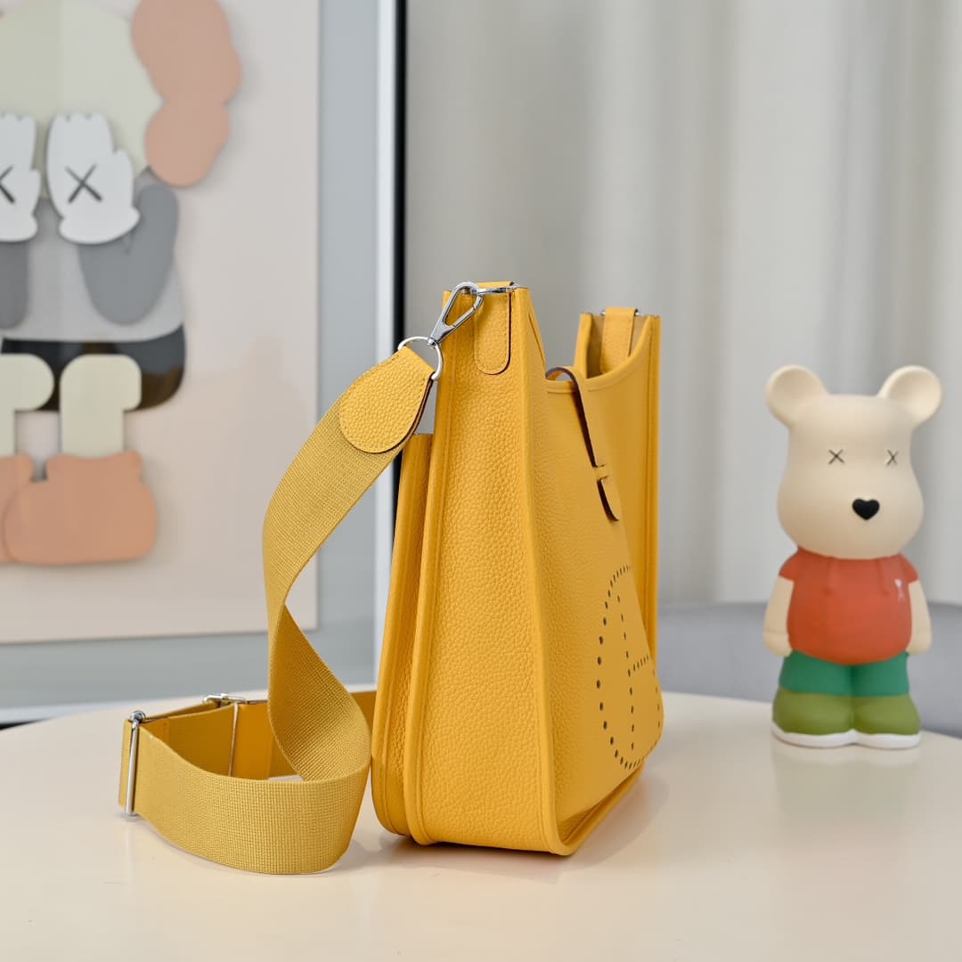 Hermes Evelyne III PM Bag Clemence Leather In Yellow High