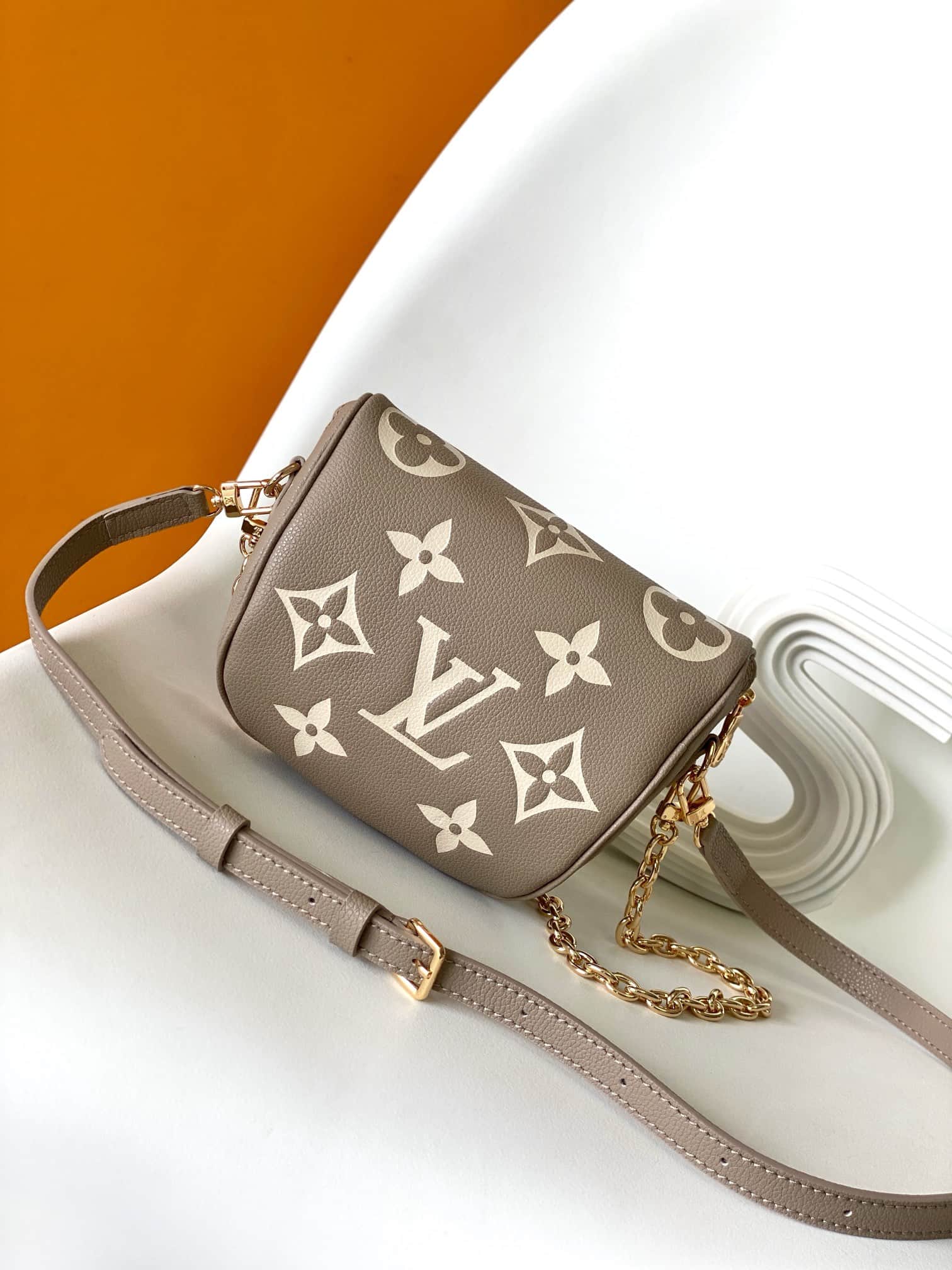 Louis Vuitton Mini Bumbag Tourterelle Beige / Cream Bicolour Monogram Empreinte Leather M83219 High