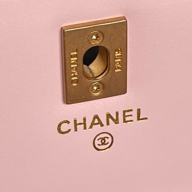 Chanel Mini Flap Bag with Top Handle Grained Shiny Calfskin & Gold-Tone Metal Pink AP4798 A