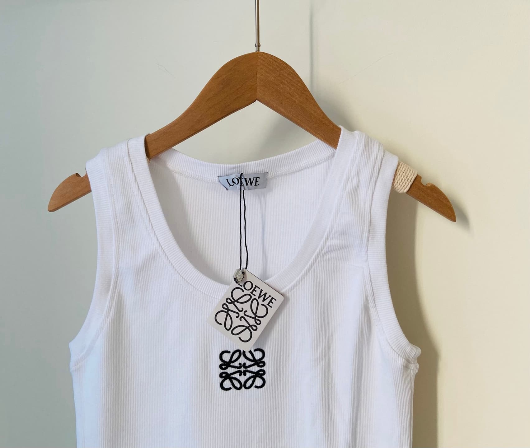 LOEWE Anagram-embroidered ribbed-knit Tank Top