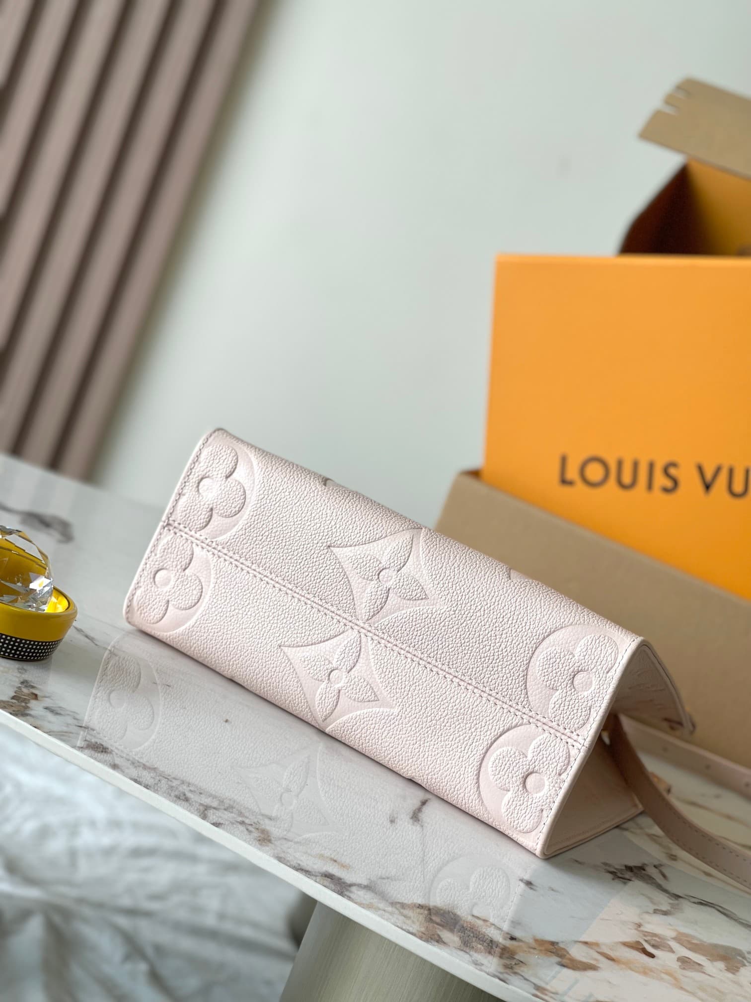 Louis Vuitton OnTheGo PM Monogram Empreinte Leather Pink Opale M47135 Top