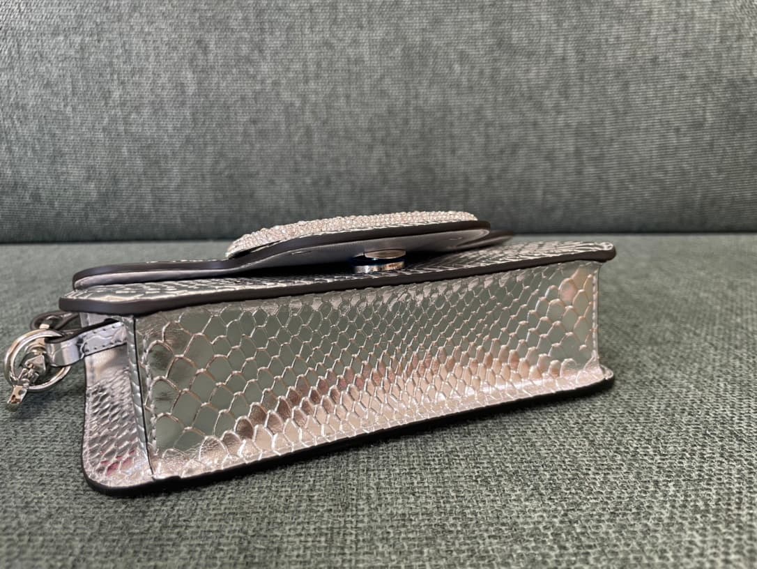Valentino Garavani MINILOC mini shoulder bag 1133S Calfskin Silver High