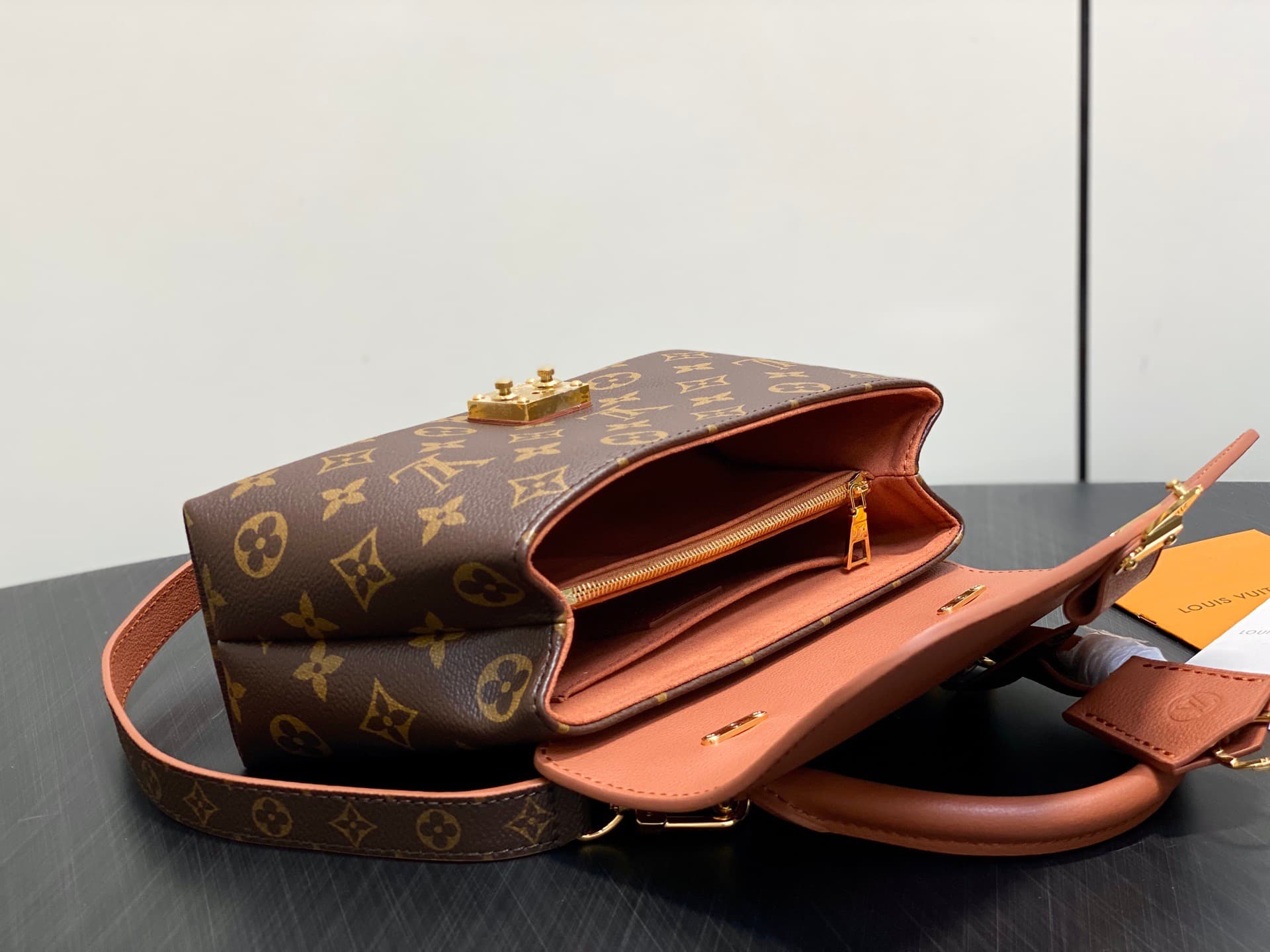 Louis Vuitton Madeleine BB Monogram Cognac Brown coated canvas M28288 High