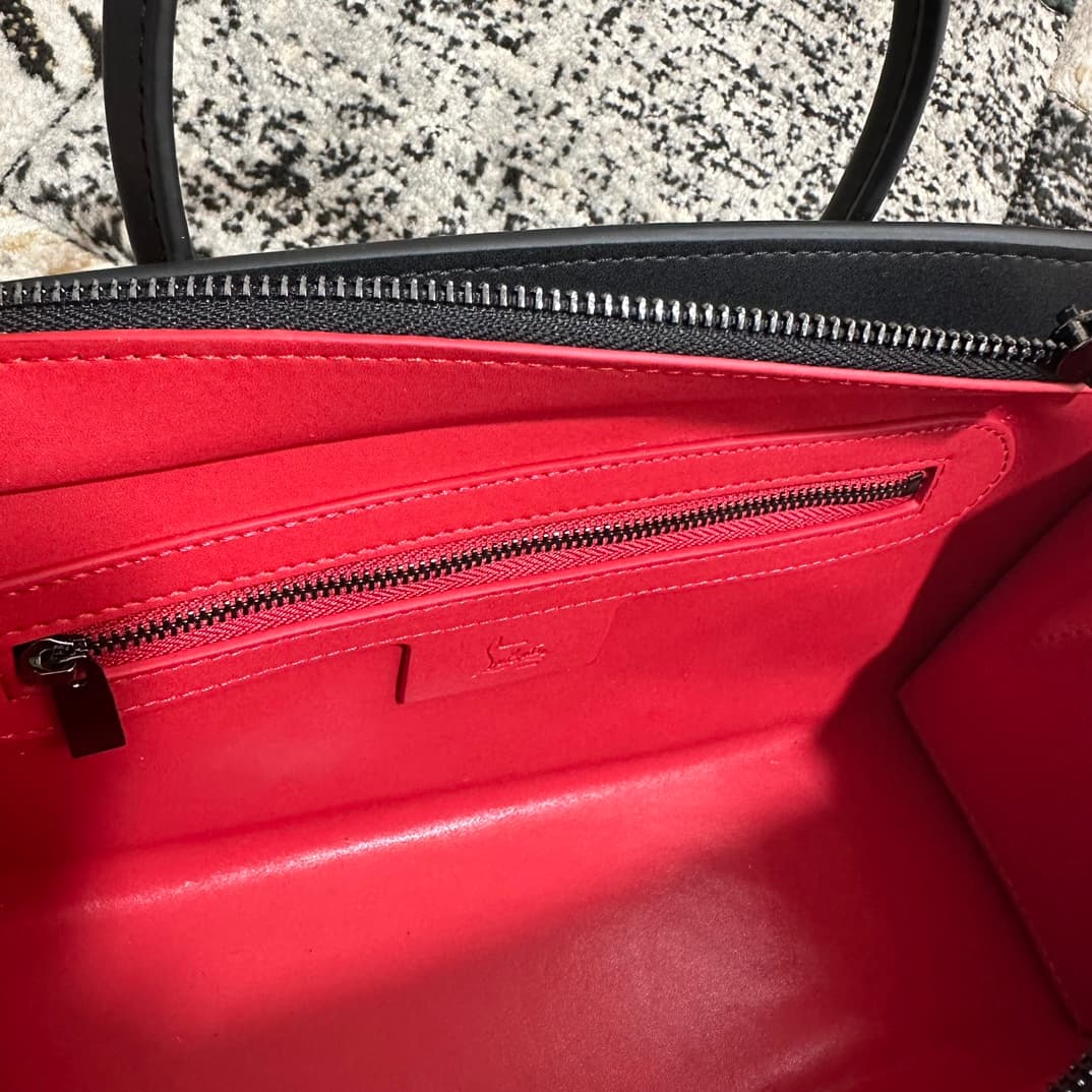 Christian Louboutin Paloma leather tote bag in black with spikes &studs High