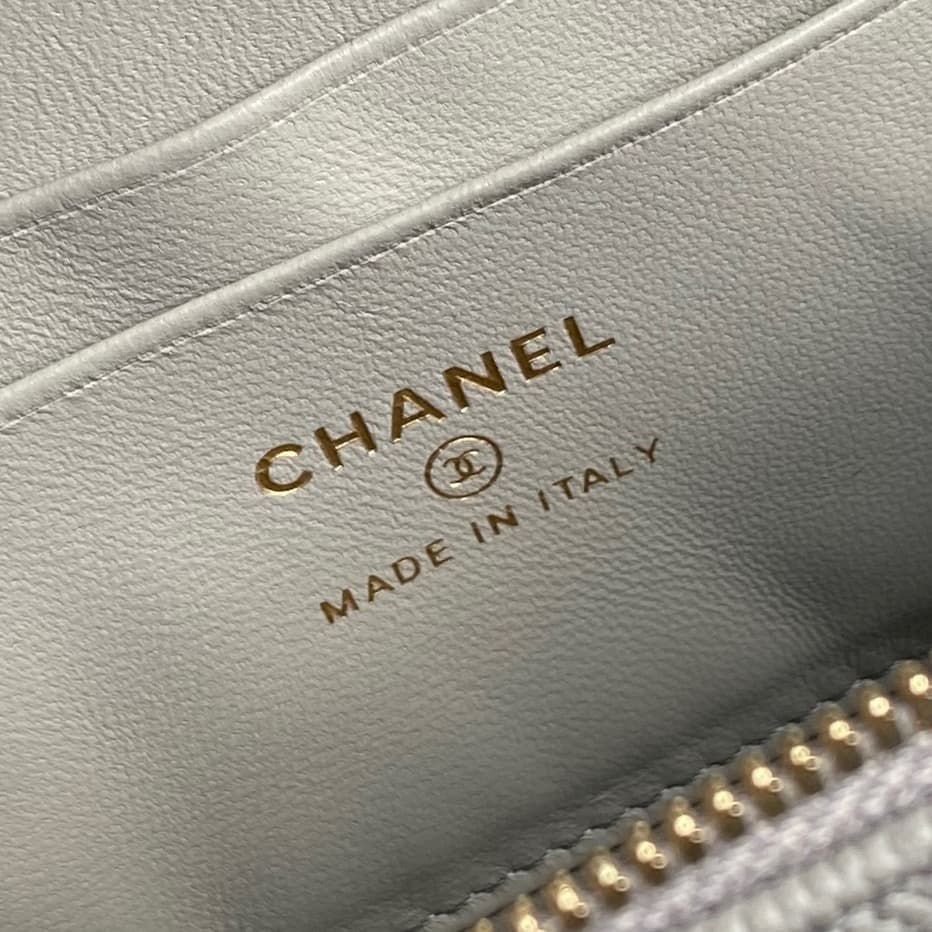 Chanel VANITY WITH CHAIN AP4407 Grained Calfskin & Gold-Tone Metal Grey High