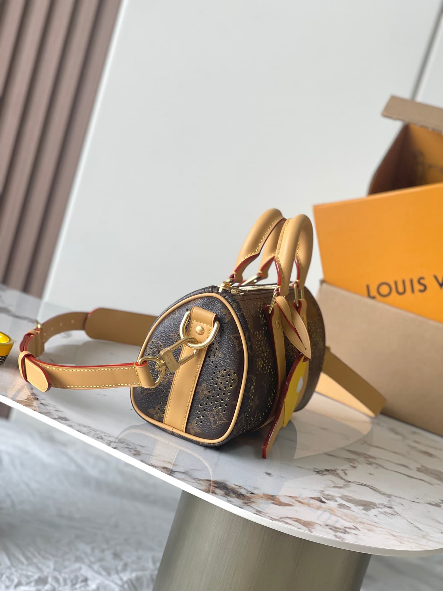 Louis Vuitton Keepall Bandoulière 25 Monogram/Yellow Grid coated canvas M29296 High