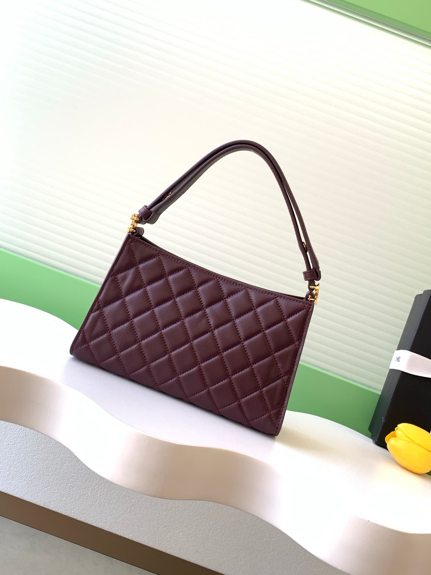 Chanel evening bag AS6045 lambskin & gold-tone metal brown high