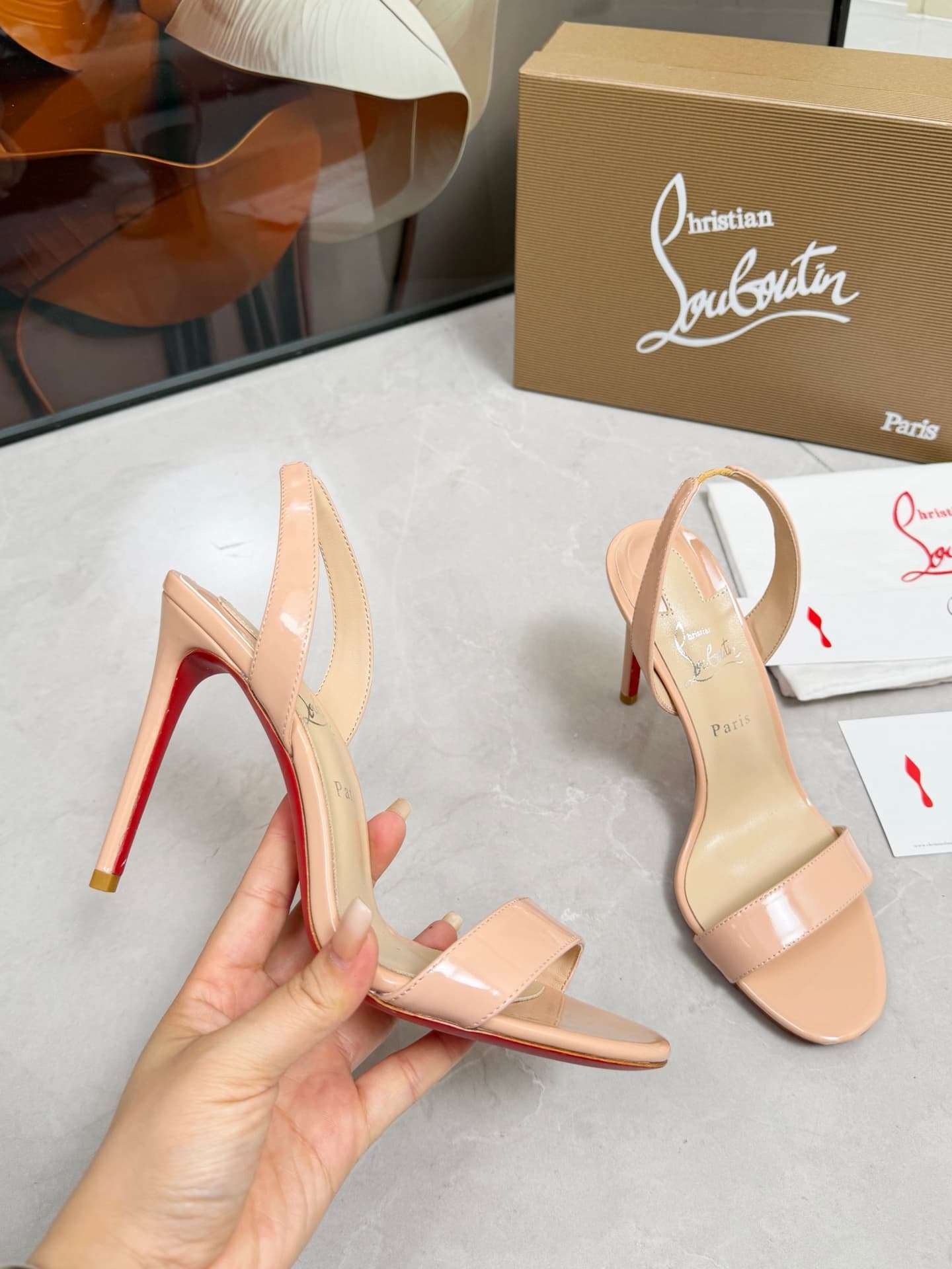 Christian Louboutin Loubigirl patent leather sandals
