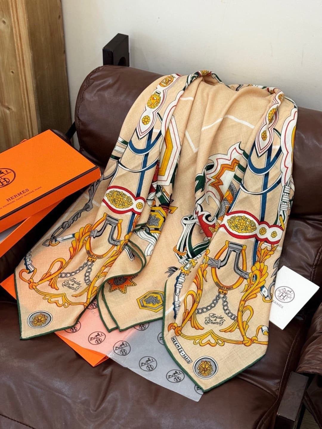 Hermes Brides et Destin silk scarf
