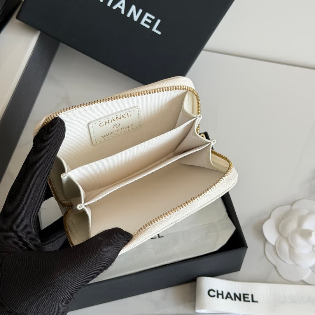 Chanel Coin Purse Shiny Grained Calfskin Strass & Gold-Tone Metal AP5078 High