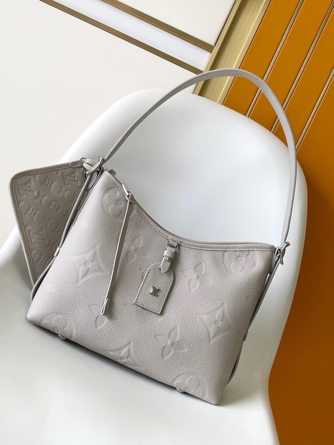 Louis Vuitton CarryAll PM Monogram Empreinte Leather M12917 Brume Gray High