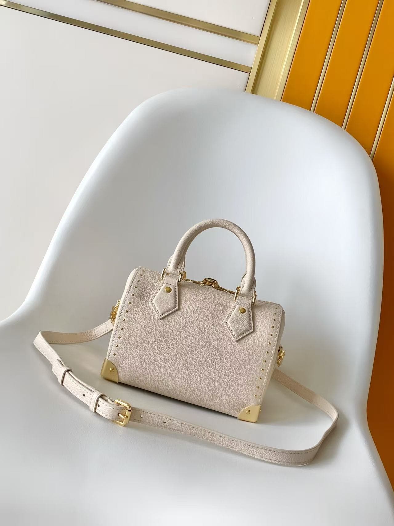 Louis Vuitton Speedy Trunk 20 Almond Calfskin leather M29876 High