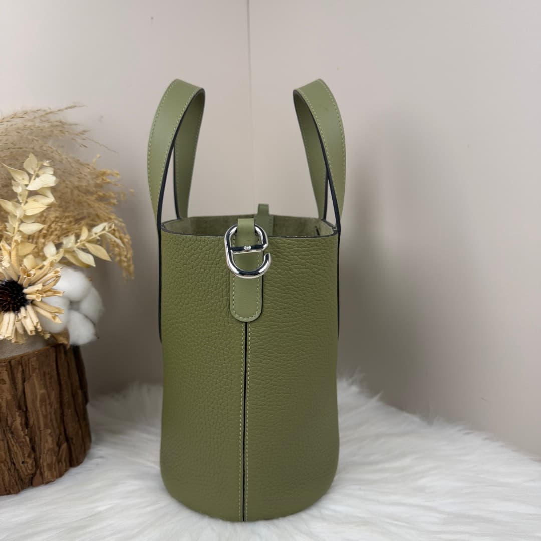 Hermès Picotin In-The-Loop 18 bag Silver/Gold Metal Sauge Wax High