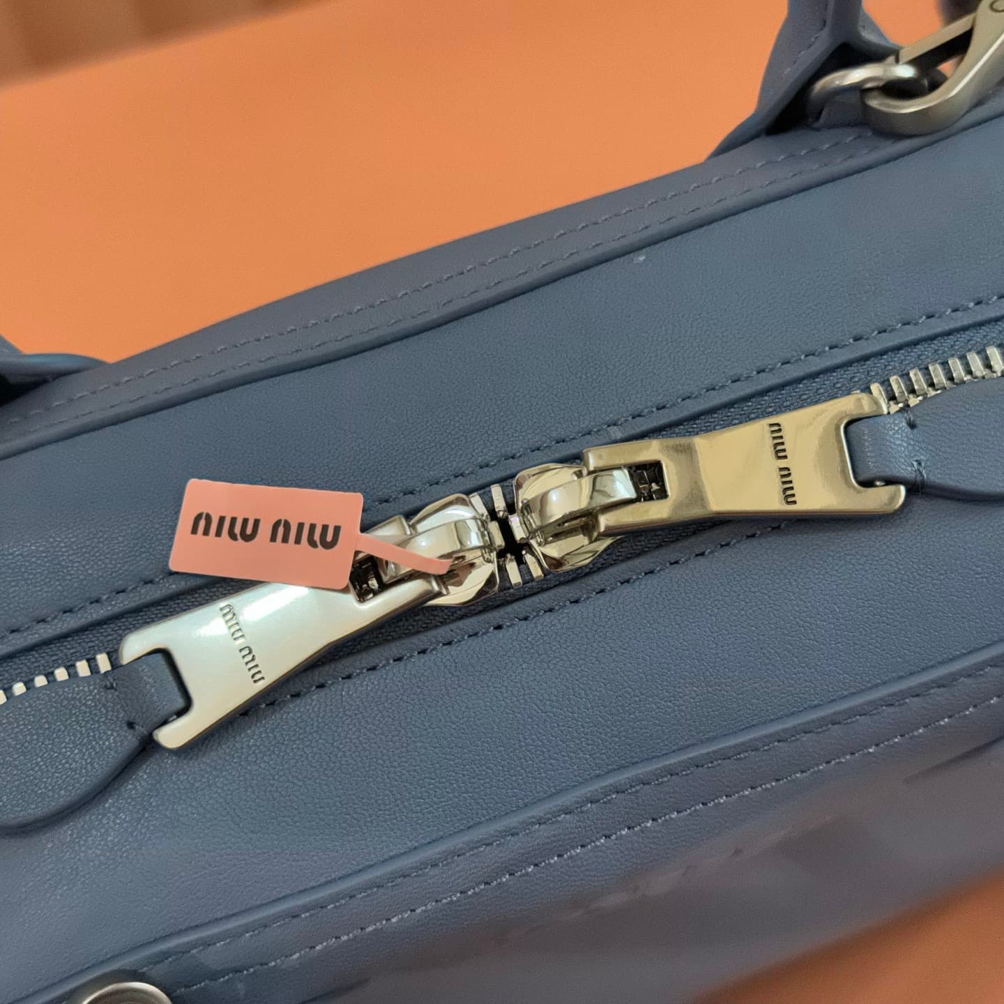 Miu Miu Vivant nappa leather bag Dark Blue 5bb199 TOP