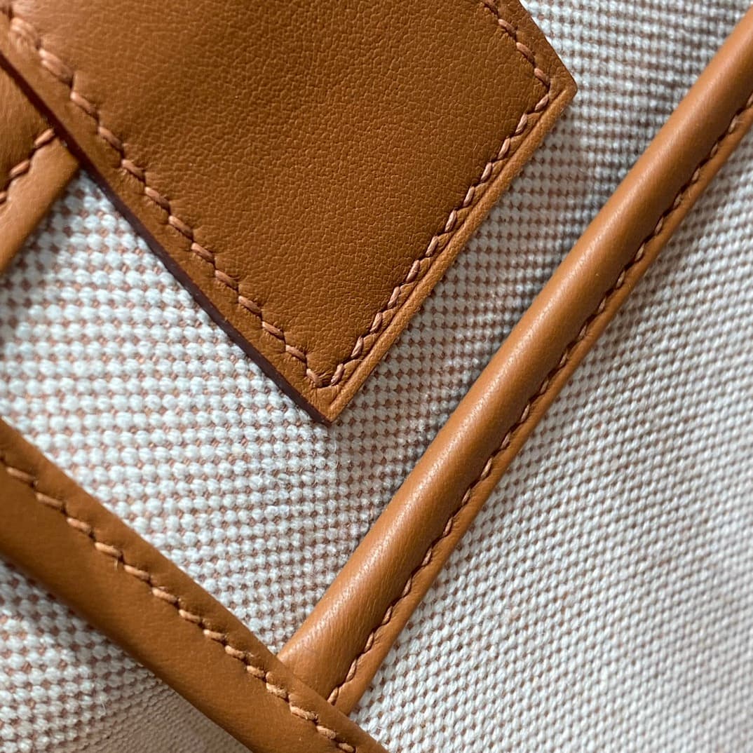 Hermes Steeple Bags Leather with Canvas WAX High