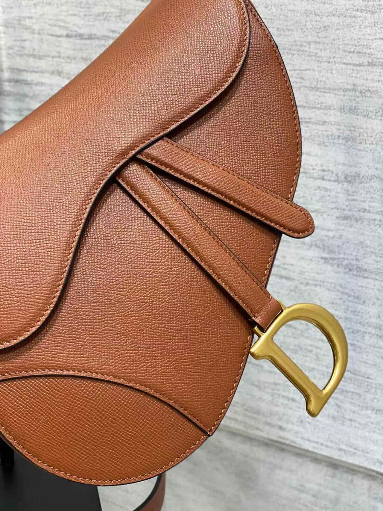 SADDLE BAG Grained Calfskin Caramel High