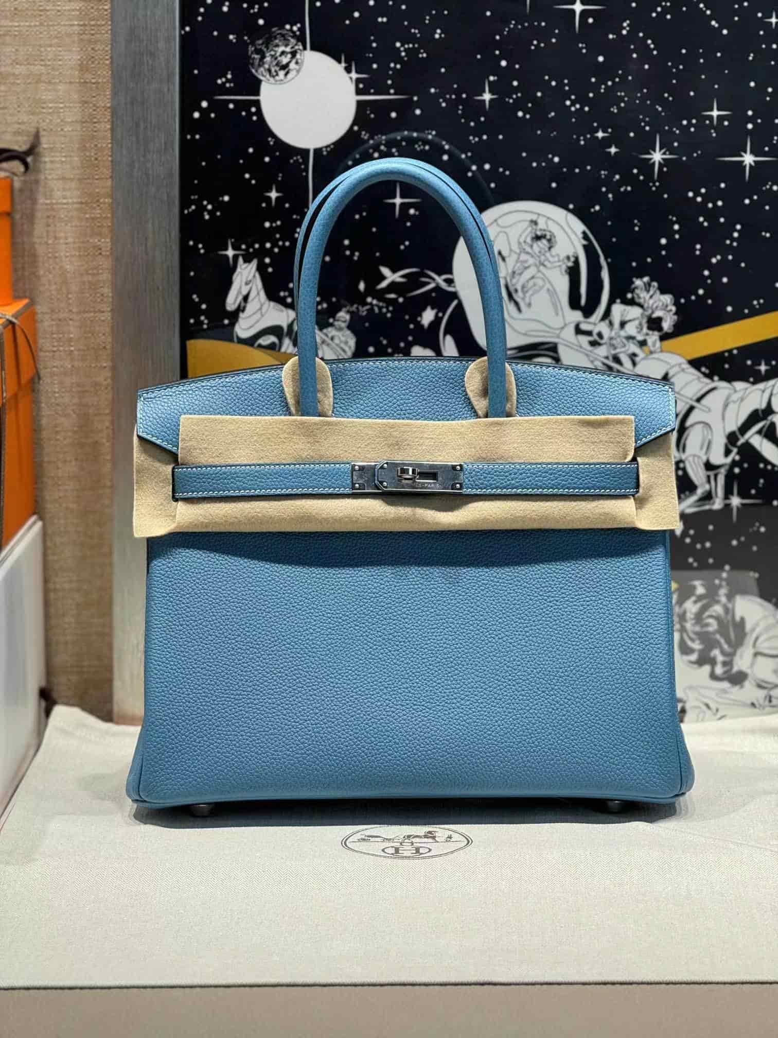 Hermes Birkin 25/30/35cm Bag Togo Leather In Denim Fonce WAX High
